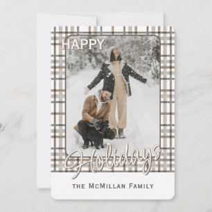 Cartes Pour Fêtes Annuelles Rustique Classy Élégant Motif Plaid