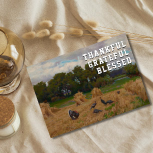 Cartes Pour Fêtes Annuelles Rustique Élégant Gentil Grateful Blessé Harvest