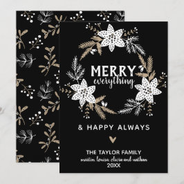 Cartes Pour Fêtes Annuelles Rustique Floral Joyeux Tout Noël