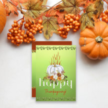 Rustique Green Automne Citrouille Bon thanksgiving