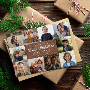 Cartes Pour Fêtes Annuelles Rustique Grunge Brown Noël 10 Photos Collage