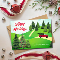 Rustique Joyeux Joyeux Vacances Rouge Camion Arbre