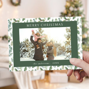 Cartes Pour Fêtes Annuelles Rustique Joyeux Noël Botanique Photo