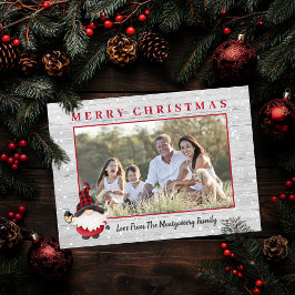 Cartes Pour Fêtes Annuelles Rustique Lumberjack Gnome Photo personnalisée Noël