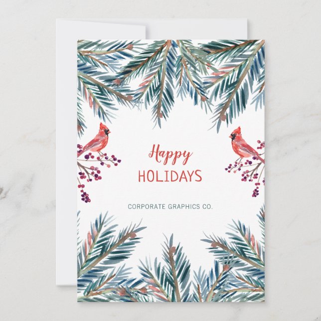 Cartes Pour Fêtes Annuelles Rustique moderne Happy Holidays pin entreprise LOG (Devant)