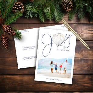Cartes Pour Fêtes Annuelles Rustique Nautique Noël Joie de vacances Photo