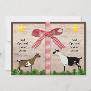 Cartes Pour Fêtes Annuelles Rustique Nigérian et Alpine Chèvre Noël Salutation