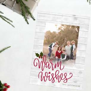 Cartes Pour Fêtes Annuelles Rustique Warm Ways White Wood Photo