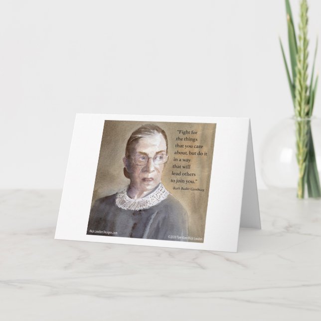 Cartes Pour Fêtes Annuelles Ruth Bader Ginsburg & Citation (Devant)