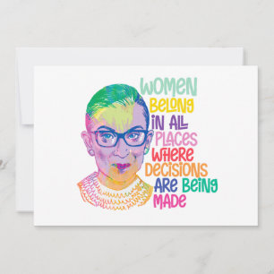 Cartes Pour Fêtes Annuelles Ruth Bader Ginsburg Femmes Dans Tous Les Endroits