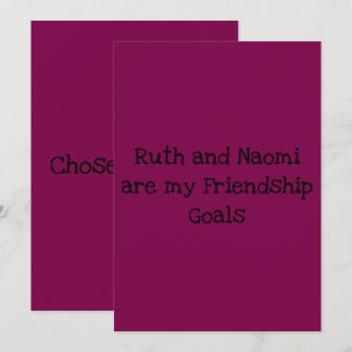 Cartes Pour Fêtes Annuelles Ruth et Naomi Famille Choisi
