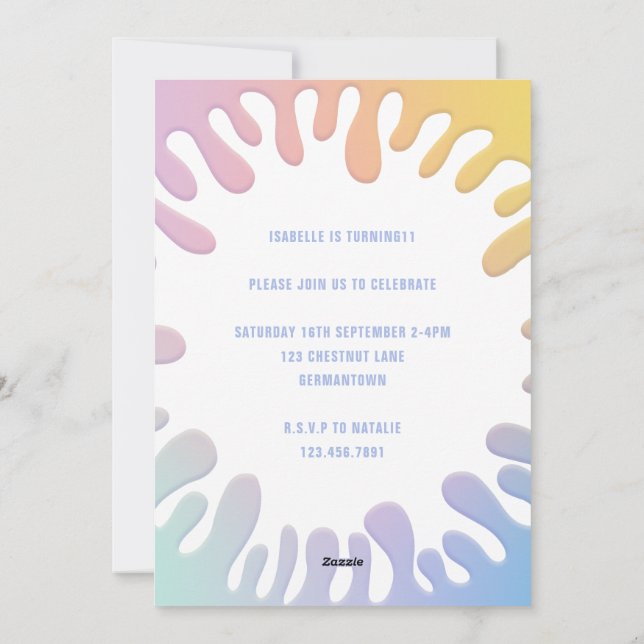 Cartes Pour Fêtes Annuelles Sa fête d'anniversaire à l'arc-en-ciel (Dos)
