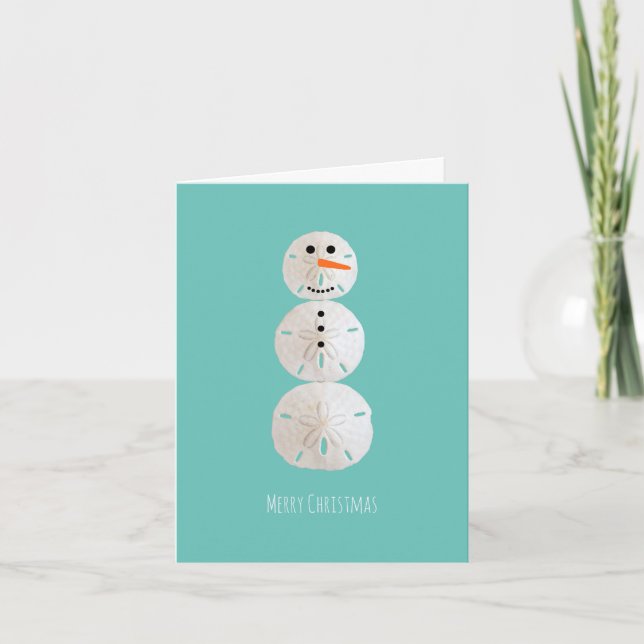 Cartes Pour Fêtes Annuelles Sable Dollar Snowman (Devant)