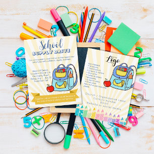 Cartes Pour Fêtes Annuelles Sac à dos de don pour la campagne d'approvisionnem