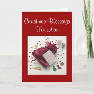 Cartes Pour Fêtes Annuelles Sac des Bénédictions de Noël pour Nan Card avec ve