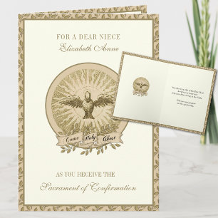 Cartes Pour Fêtes Annuelles Sacre de confirmation Saint-Esprit nièce