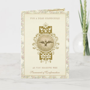 Cartes Pour Fêtes Annuelles Sacrement de Confirmation Petit-enfant Grand-paren