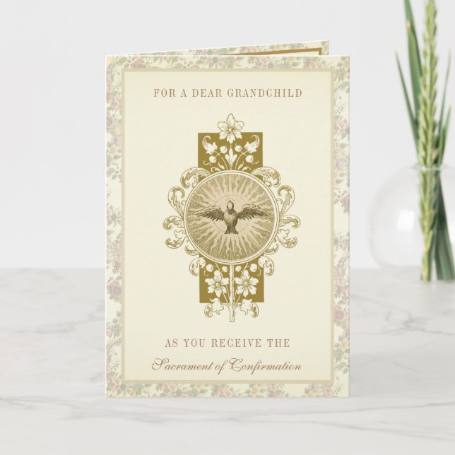 Cartes Pour Fêtes Annuelles Sacrement de Confirmation Petit-enfant Grand-paren (Devant)