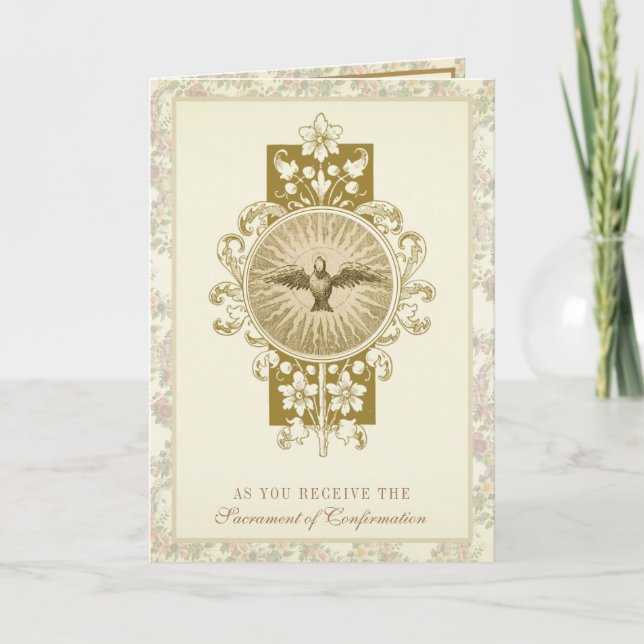 Cartes Pour Fêtes Annuelles Sacrement de la confirmation Prière religieuse (Devant)