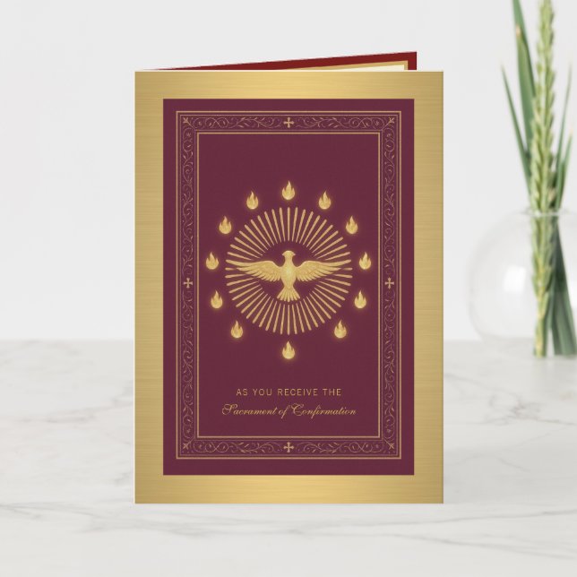 Cartes Pour Fêtes Annuelles Sacrement de la confirmation Prière religieuse (Devant)