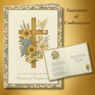 Cartes Pour Fêtes Annuelles Sacrement de la confirmation Prière religieuse