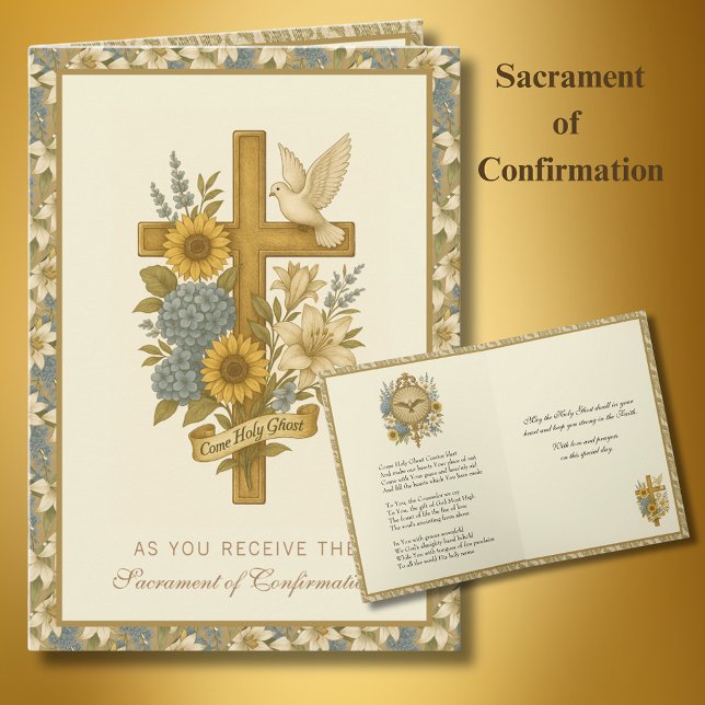 Cartes Pour Fêtes Annuelles Sacrement de la confirmation Prière religieuse (Créateur téléchargé)