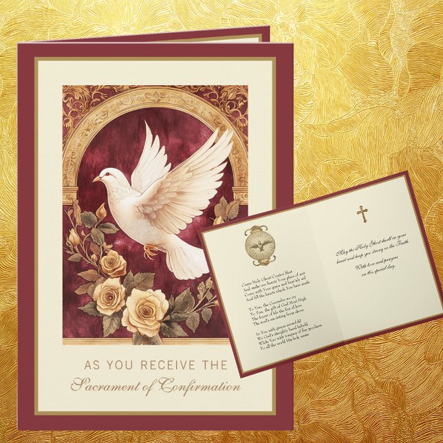 Cartes Pour Fêtes Annuelles Sacrement de la confirmation Prière religieuse (Créateur téléchargé)