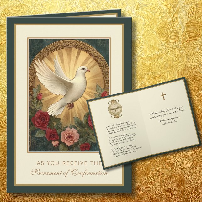 Cartes Pour Fêtes Annuelles Sacrement de la confirmation Prière religieuse (Créateur téléchargé)