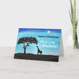 Cartes Pour Fêtes Annuelles Safari Giraffe Noël