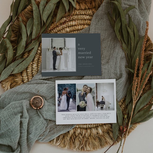 Cartes Pour Fêtes Annuelles Sage marié Nouvel An | Élégant mariage (Créateur téléchargé)