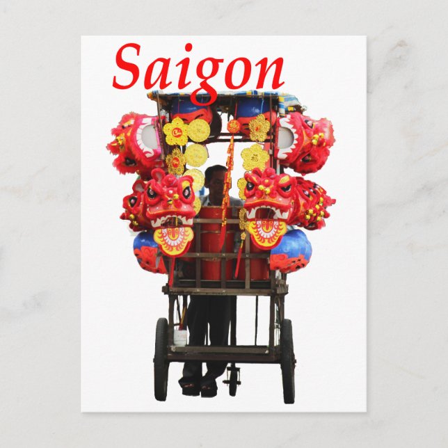 Cartes Pour Fêtes Annuelles Saigon Vietnam - Bonne année de danse Lion 2024 (Devant)