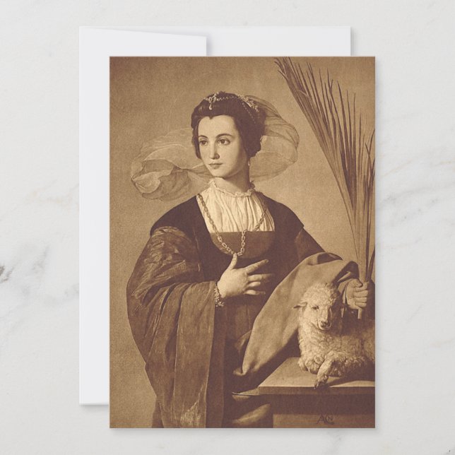 Cartes Pour Fêtes Annuelles Saint Agnes par Alonso Cano (Devant)