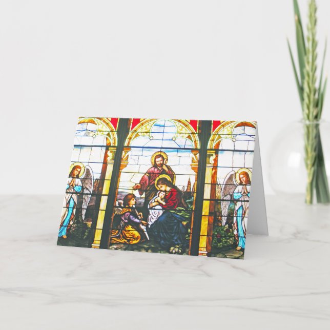 Cartes Pour Fêtes Annuelles Saint-Anges - Noël en verre tendu (Devant)