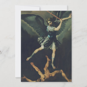 Cartes Pour Fêtes Annuelles Saint Archange Michel vainc le diable