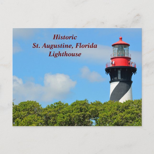 Cartes Pour Fêtes Annuelles Saint Augustine, phare de Floride (Devant)