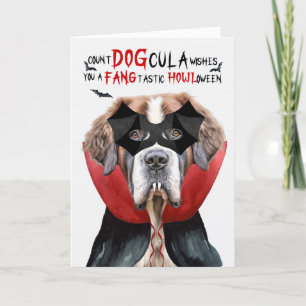 Cartes Pour Fêtes Annuelles Saint Bernard Chien Drôle Comte DOGcula Halloween