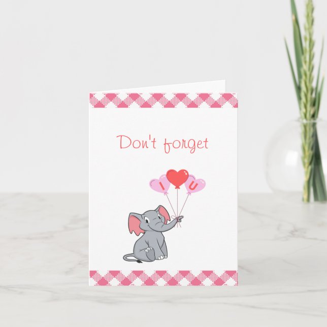 Cartes Pour Fêtes Annuelles Saint-éléphant Saint-Valentin (Devant)