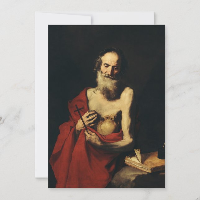 Cartes Pour Fêtes Annuelles Saint Jérôme par Jusepe de Ribera (Devant)