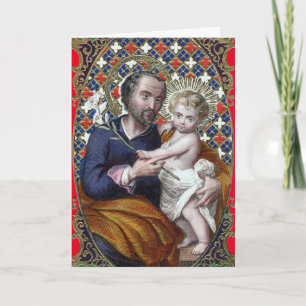 Cartes Pour Fêtes Annuelles Saint Joseph et l'enfant du Christ (DPT 002)