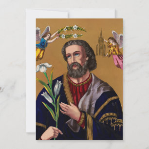 Cartes Pour Fêtes Annuelles Saint Joseph Guardian de la Sainte Famille