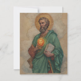 Cartes Pour Fêtes Annuelles Saint Jude Holding Holy Icon and Book