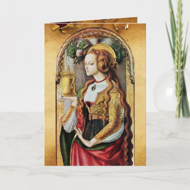 Cartes Pour Fêtes Annuelles SAINT MARY MAGDALENE, Parchemin Brown (Devant)