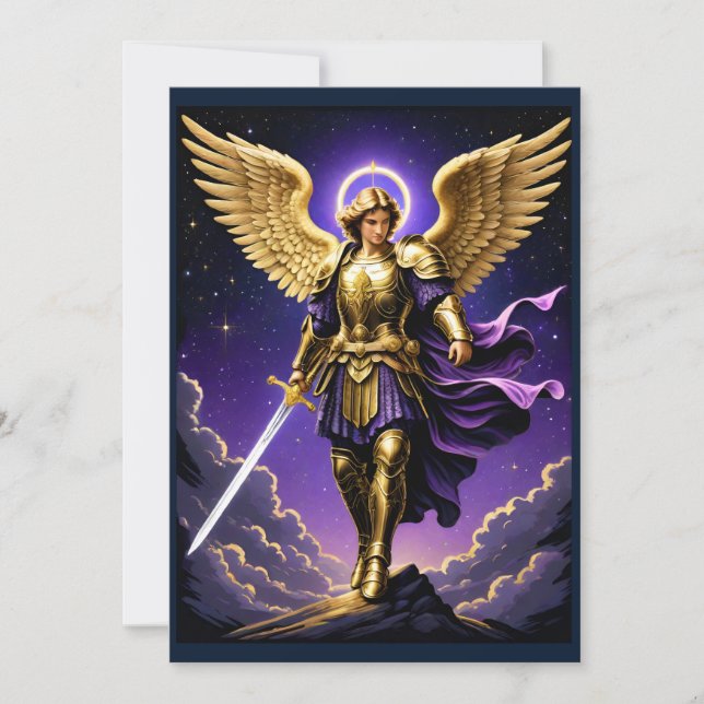Cartes Pour Fêtes Annuelles Saint Michel de l'Archange catholique romain (Devant)