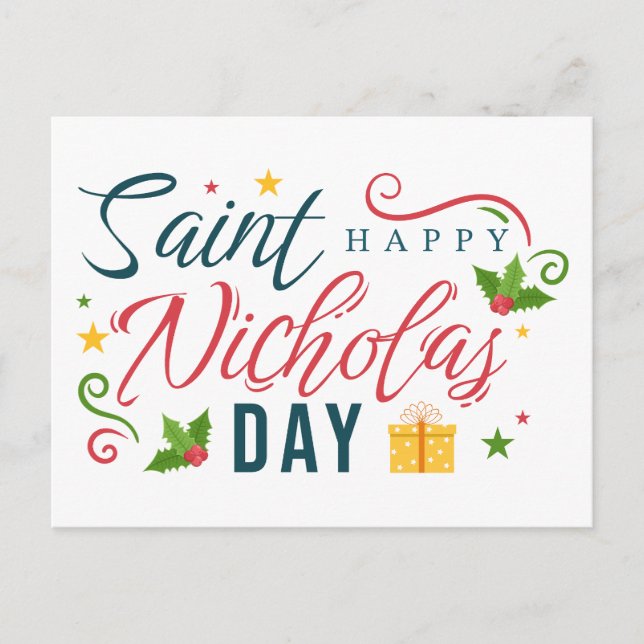 Cartes Pour Fêtes Annuelles Saint-Nicolas (Devant)