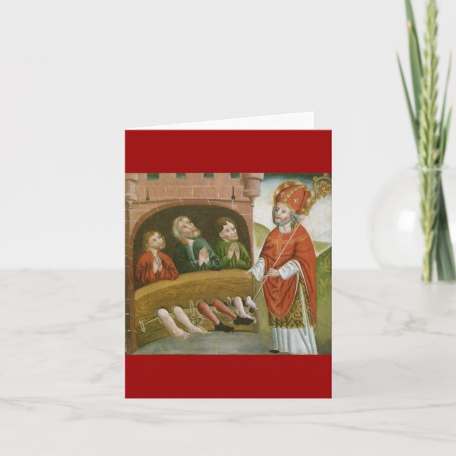 Cartes Pour Fêtes Annuelles Saint Nicolas de Noël (Devant)