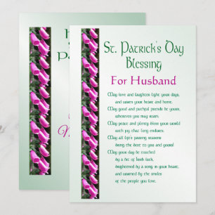 Cartes Pour Fêtes Annuelles Saint Patrick’s Day Irish Blessing for Husband Hol