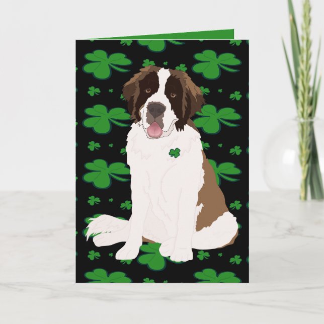 Cartes Pour Fêtes Annuelles Saint Patrick’s Day Saint Bernard (Devant)