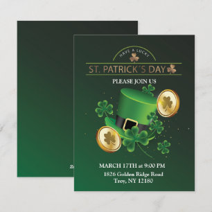 Cartes Pour Fêtes Annuelles Saint Patrick's Day Leprechaun Casquette Shamrock 