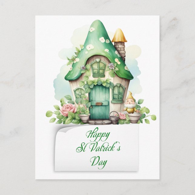Cartes Pour Fêtes Annuelles Saint Patrick's Day Leprechaun House (Devant)