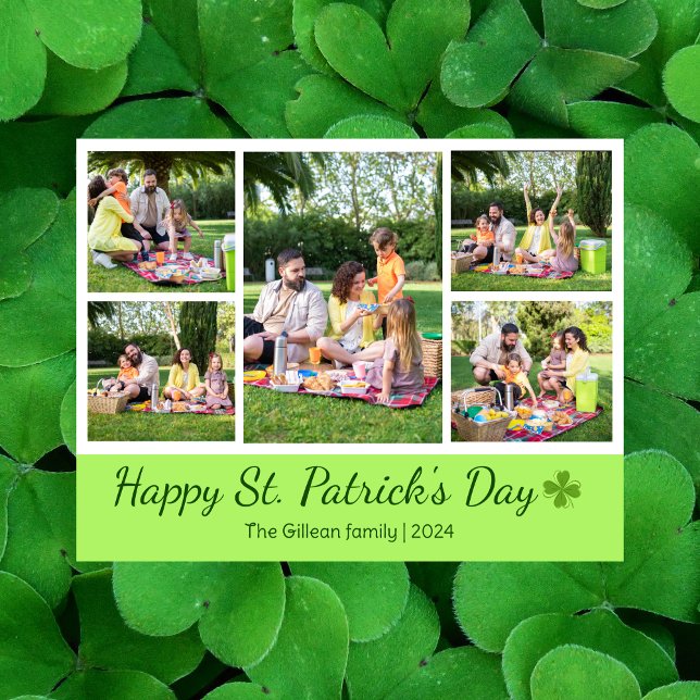 Cartes Pour Fêtes Annuelles Saint-patrick's day Photo de famille Shamrock Coll (Créateur téléchargé)